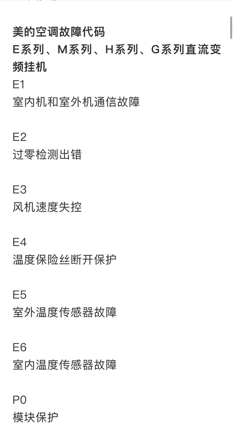 美的天花空调显示e2是什么故障