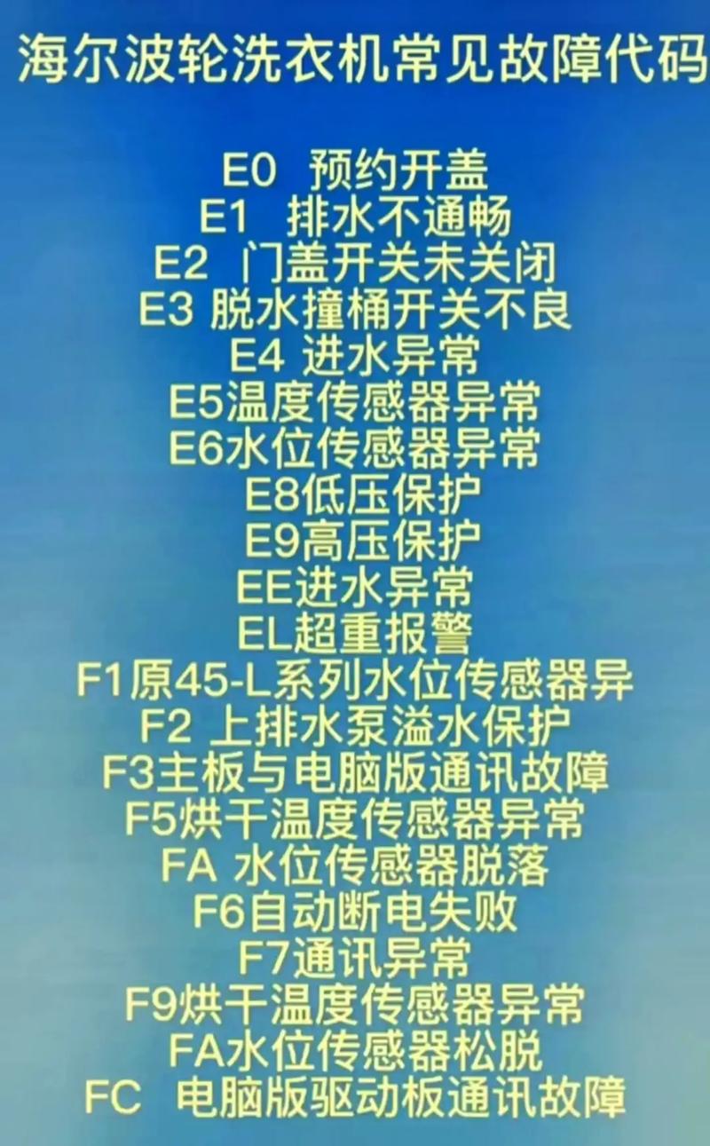 三星洗衣机出现故障码，该如何解决？